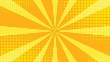 sunburst background with yellow and orange halftone dot graphic pattern decoration vector