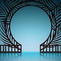 realistic abstract background with exotic gates on blue background. vector