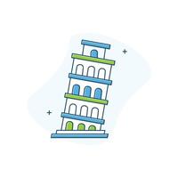 Tower of Pisa Icon Design vector
