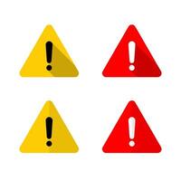 Warning caution sign icon with shadow. Danger hazard symbol vector