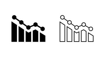 Decreasing bar chart icon in generic style. Market crash sign symbol vector