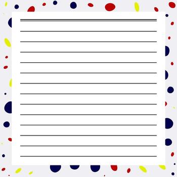 un blanco forrado papel con vistoso puntos en un blanco antecedentes. vector