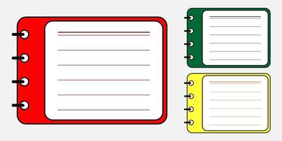 Set of colorful note papers on a white background. vector