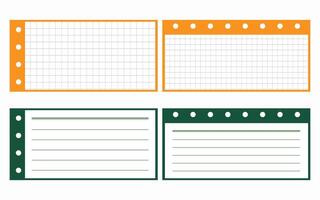 Set of colorful note papers on a white background. vector