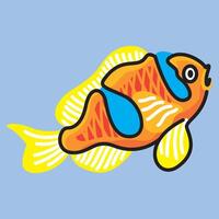 Illustration of an anemone fish vector