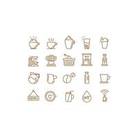 icons set cafe and coffe, line style and pictogram vector