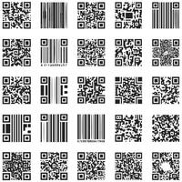 A set of qr codes on a white background vector