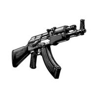 an ak47 machine gun on a white background vector
