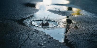 rain drops on the ground photo