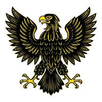 an eagle with wings spread out on a white background vector