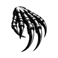 a black and white illustration of a claw hand vector
