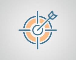 Target icon . Darts board with arrow isolated. vector