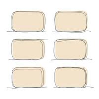 A set of outlines rectangular frames with rounded edges and background hand drawn. vector