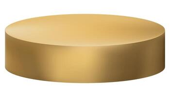 Gold podium isolated on white background, illustation Golden 3d stage stand for product, cosmetic presentation.Element Mockup empty Yellow Gold pedestal display platform for beauty stand vector