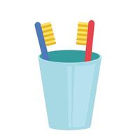 Hand drawn set of objects from the bathroom Toothbrushes vector