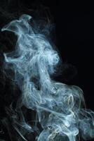 Abstract White Smoke Texture Moves on Black Background Plume of Smoke Wave Design Wallpaper. Design Element. Abstract Texture photo