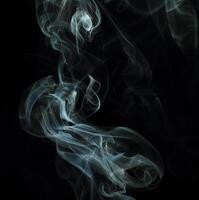 Abstract White Smoke Texture Moves on Black Background Plume of Smoke Wave Design Wallpaper. Design Element. Abstract Texture photo