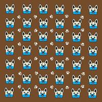 blue gray dog head with paw as design pattern vector