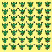 strange dog and paw as pattern background vector