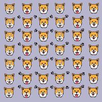 orange cute dog with paw as pattern background vector