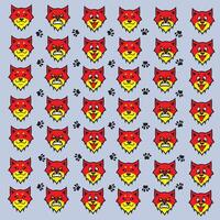 angry red head dog and paw pattern vector
