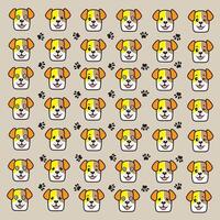 unique head dog and paw as a pattern vector