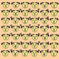 yellow dog character and paw as a pattern vector