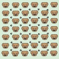 sad dog with paw as pattern background vector