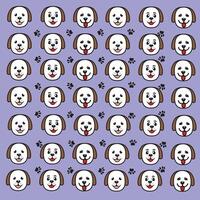 head dog character and paw as a pattern vector