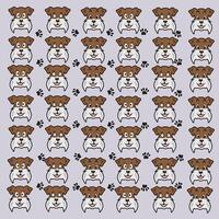 strange dog and paw pattern with a gray background vector