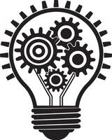 Bulb and Gears - A light bulb with gears inside, representing innovation. vector