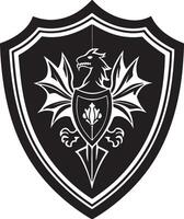 Medieval Shield - A shield with a heraldic emblem in silhouette vector