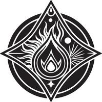 Fusion of Elements a logo design silhouette image vector