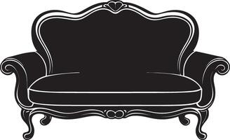 A silhouette image of a luxurious modern Chesterfield two sited sofa vector