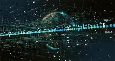 Digital space world 3d data earth background 3d rendering Cyberspace global data design wallpaper 3d photo