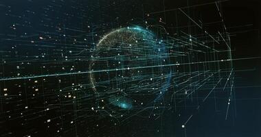 Digital space world 3d data earth background 3d rendering Cyberspace global data design wallpaper 3d photo