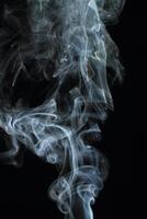 Abstract white smoke texture moves on black background Plume of smoke wave design wallpaper. Design element. Abstract texture photo