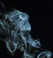 Abstract white smoke texture moves on black background Plume of smoke wave design wallpaper. Design element. Abstract texture photo