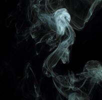Abstract white smoke texture moves on black background Plume of smoke wave design wallpaper. Design element. Abstract texture photo