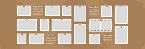 Realistic and Simple Moodboard Photo Frame Mockup vector