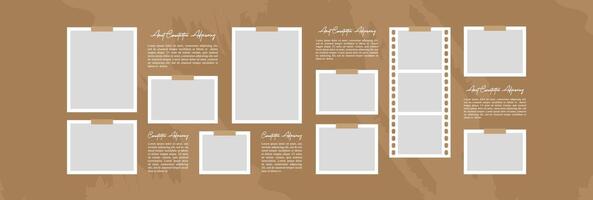 collage photo frame template vector