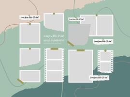 Creative Moodboard photo collages with text vector