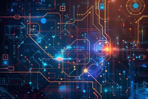 data transmission using artificial intelligence. innovations in the field of future technologies, the Metaverse, artificial intelligence. photo
