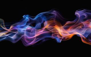 Black background with multicolored streaks of colored paint. Abstract colored background for web banners and sales, blurred colored shapes. photo
