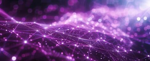 Abstract futuristic background with luminous dots of purple gradient color. The concept of big data technology. photo