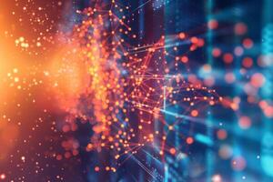 work experience in the field of digital technologies and artificial intelligence. An abstract digital connection. The structure of the network connection. photo