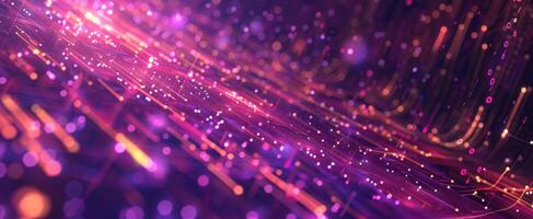 Abstract futuristic background with luminous dots of purple gradient color. The concept of big data technology. photo