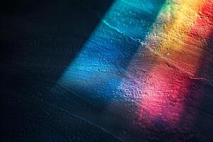Abstract rainbow colors on a background with grainy texture and blurred edges. photo