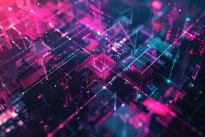 work experience in the field of digital technologies and artificial intelligence. An abstract digital connection. The structure of the network connection. photo