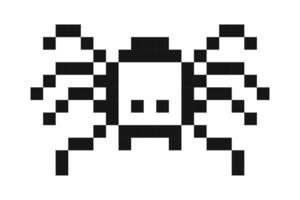 Pixel spider y2k insect, 8 bit retro old school bug. Halloween. computer game character. Pixel art design element vector